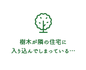 樹木が隣の住宅に入り込んでしまっている…